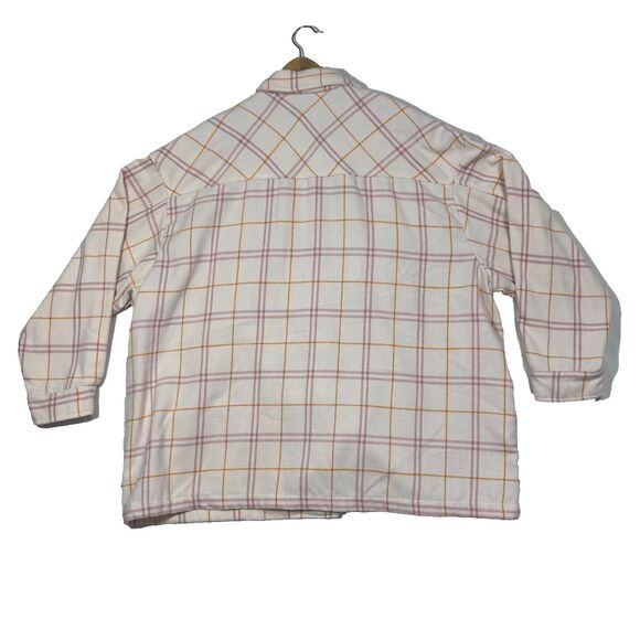 HFX Shacket Womens XXL Pink Plaid Oversized Snap Up Boxy Outdoor Casual Work - Picture 8 of 9